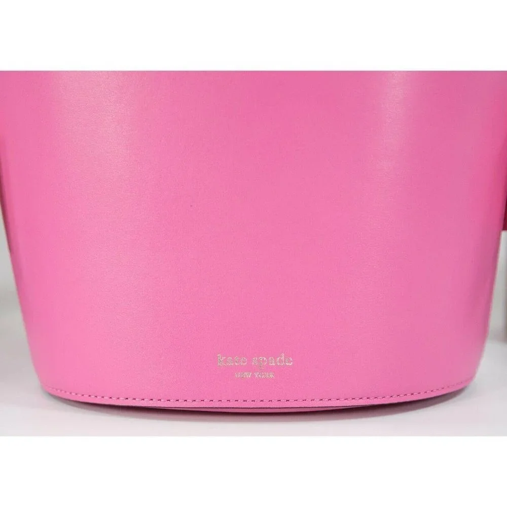 kate Spade Suzy Hibiscus Tea Leather Juicy Orange Insert Small Bucket Bag NWT - Picture 5 of 9